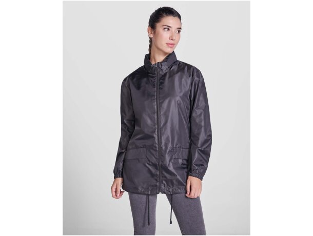 Chubasquero ligero unisex Escocia Roly con capucha plegable Azul real detalle 12