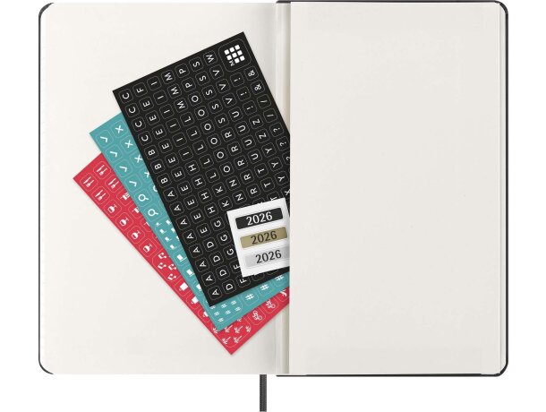 Agenda vertical semanal Moleskine con tapa dura y papel FSC Negro intenso detalle 4