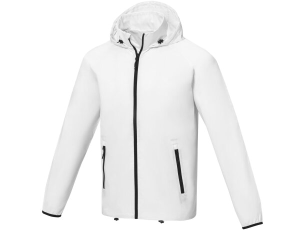 Chaqueta ligera impermeable hombre Dinlas con capucha enrollable Negro intenso detalle 21