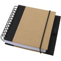 Libreta de cartón reciclado con detalle de color personalizada blanco roto Libreta de cartón reciclado con detalle de color personalizada blanco roto