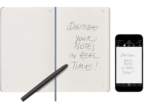 Libreta Smart Grande Rayada Moleskine con digitalización Azul detalle 7
