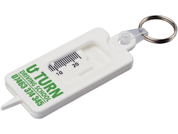 Llavero-comprobador del dibujo del neumático Kym Blanco detalle 1