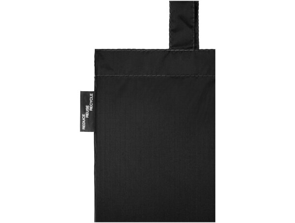 Bolsas ecológicas con logo poliéster reciclado 190T SAI Negro intenso detalle 1