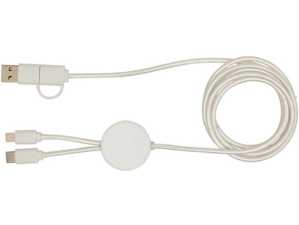 Cable 5 en 1 plástico reciclado Citala carga rápida 27W Blanco detalle 9
