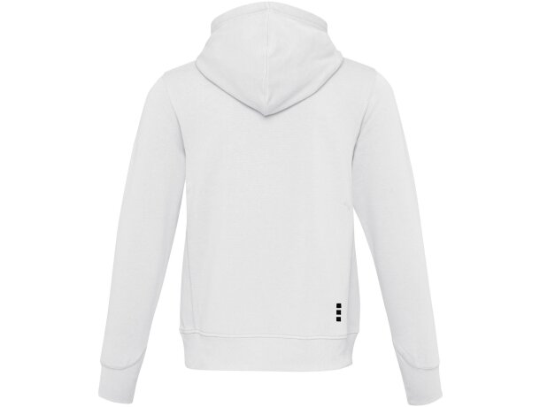Sudadera con capucha unisex Laguna algodón BCI y poliéster Blanco detalle 3