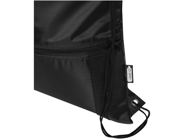 Bolsa con cordón aislada Adventure 9l en poliéster reciclado Negro intenso detalle 5
