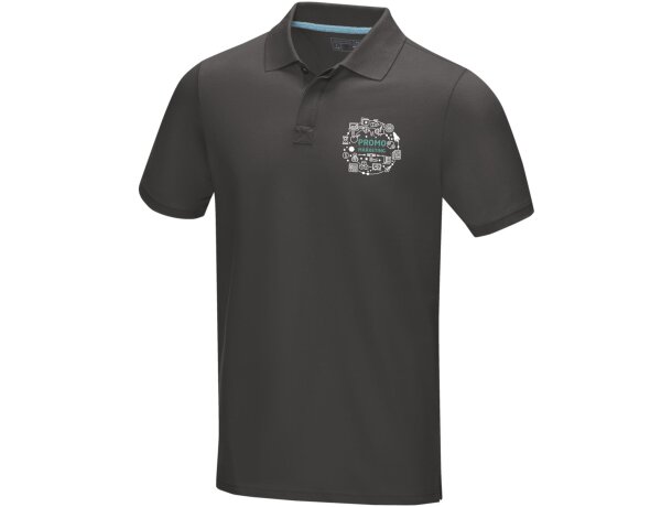 Polo orgánico GOTS de manga corta para hombre Graphite barato