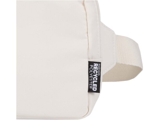 Bolsa bandolera de viaje reciclada Trip Aware con trazabilidad Blanco roto detalle 12