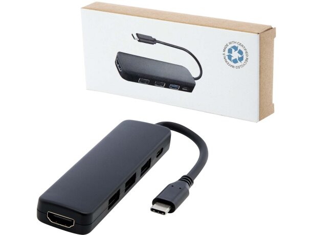 Adaptador multimedia USB Loop tipo C con HDMI y certificación RCS Negro intenso detalle 6