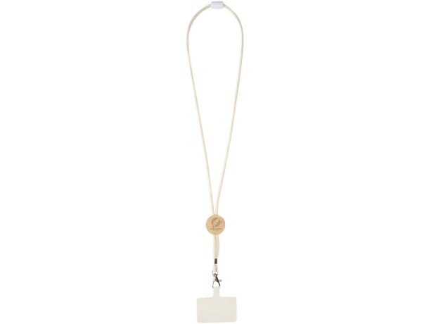 Lanyard para smartphone Adhab con detalles de bambú Blanco detalle 6