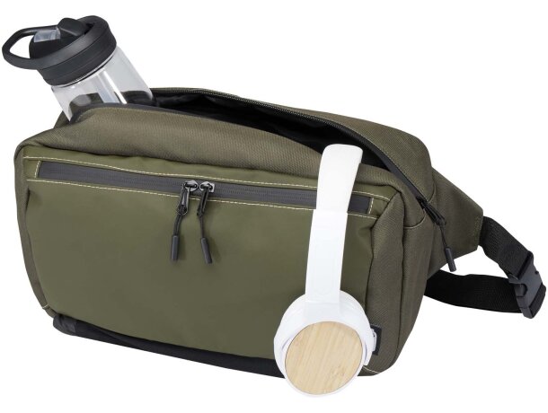 Bolsa bandolera modular reciclada certificación GRS Roam Verde detalle 10