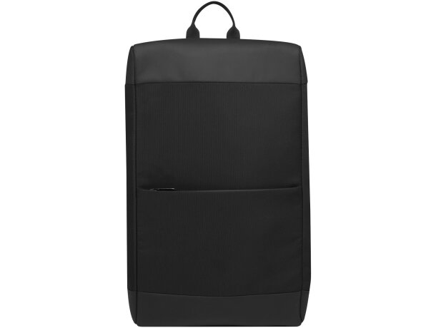 Mochila portátil Rise en poliéster reciclado certificado GRS Negro intenso detalle 2