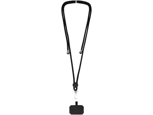 Lanyard regulable Kubi con gancho metálico y cinta de nylon Negro intenso detalle 3