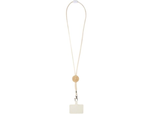 Lanyard para smartphone Adhab con detalles de bambú Blanco detalle 8