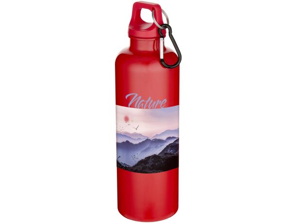 Botella Oregon 750ml con mosquetón en PET reciclado certificado Rojo detalle 5
