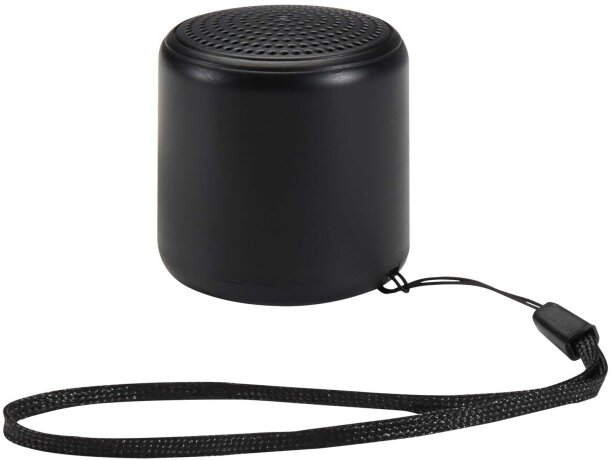 Altavoz Bluetooth Velkis con plástico reciclado y correa Negro intenso detalle 10