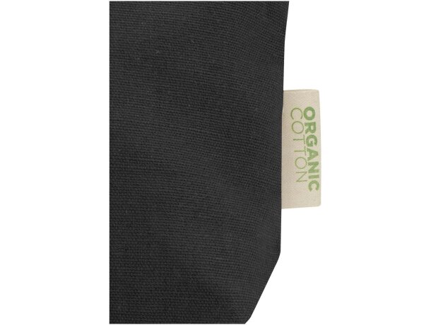 Bolsa de aseo pequeña Odisha algodón orgánico certificado OCS Negro intenso detalle 8