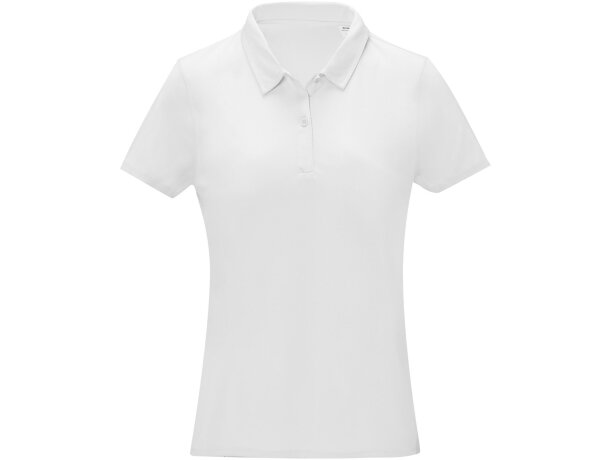 Polo técnico manga corta mujer Deimos transpirable Cool fit Blanco detalle 2