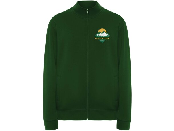 Sudadera cremallera completa unisex Ulan de Roly Verde botella detalle 36