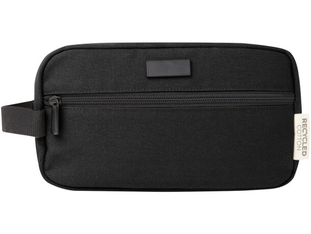Neceser de viaje Joey con lona reciclada certificada GRS Negro intenso detalle 2