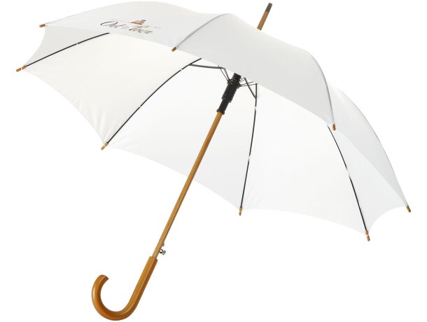 Paraguas con mango curvo de 23" Blanco detalle 1