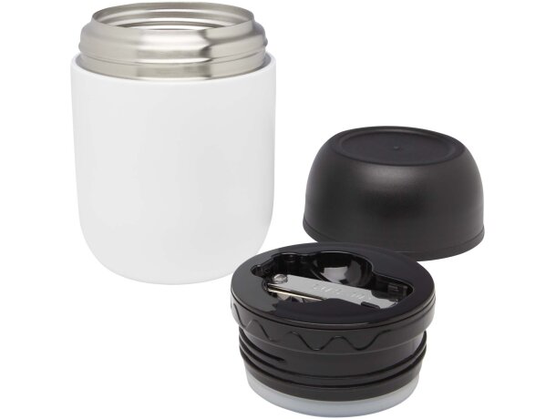 Fiambrera Supo 480ml acero inoxidable reciclado con cuchara Blanco detalle 5