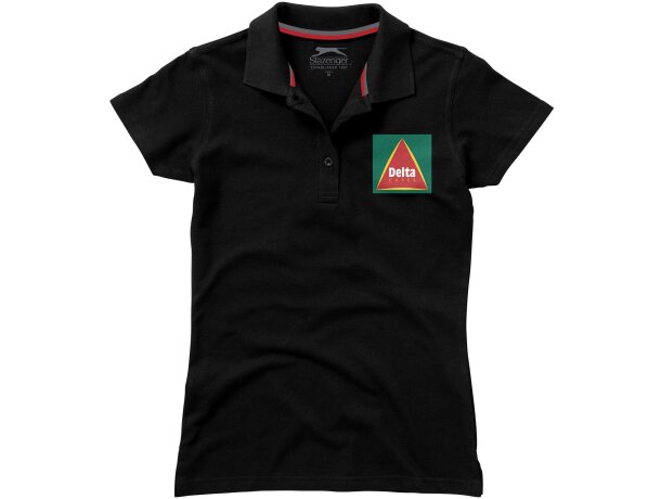 Polo de manga corta de mujer "advantage" Negro intenso detalle 13