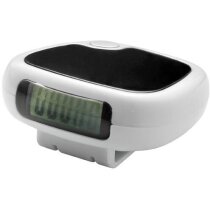 Podómetro con pantalla lcd y clip personalizado blanco Podómetro con pantalla lcd y clip personalizado blanco