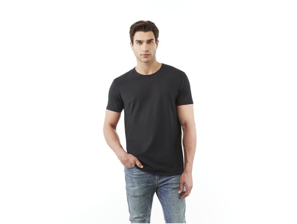 Camiseta manga corta orgánica hombre Balfour algodón certificado Mezcla de grises detalle 39