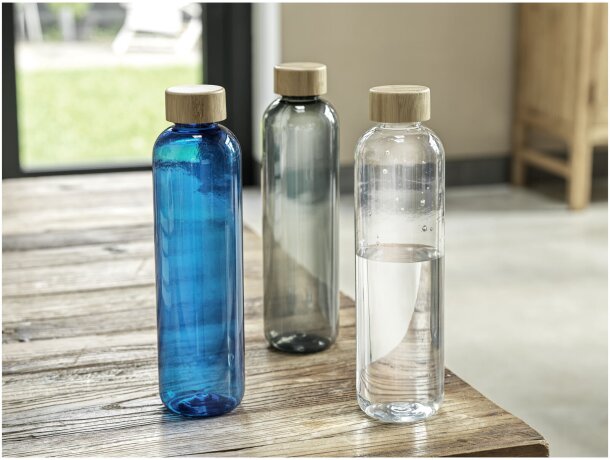 Bidón Ziggs 1000 ml PET reciclado con tapa bambú certificado Carbón detalle 4