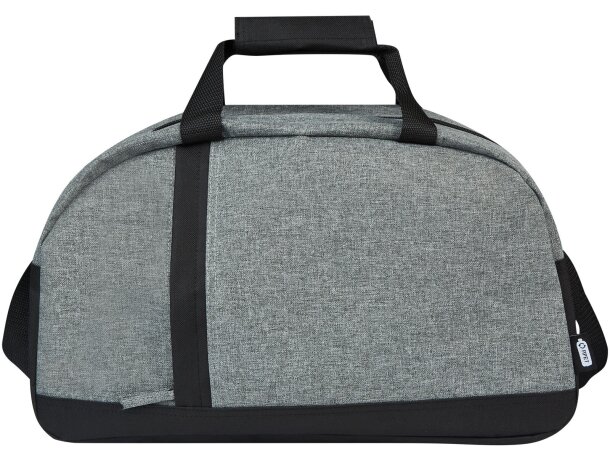 Bolsa deportiva de lona reciclada con certificación GRS Reclaim Negro intenso/gris mezcla detalle 2