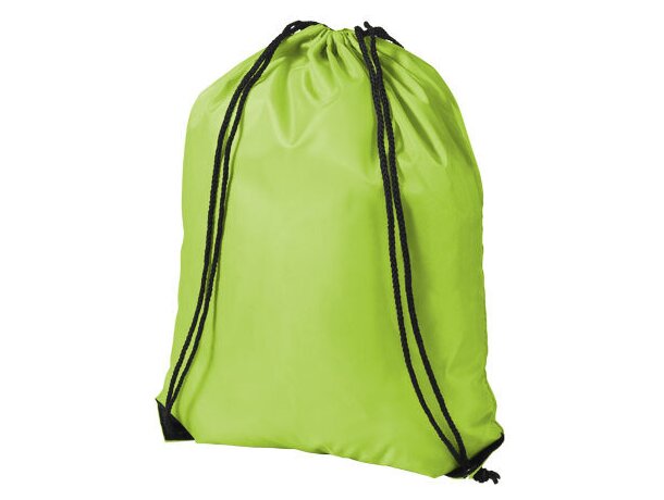 Mochila saco con cuerdas de varios colores grabada verde claro