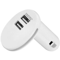 Adaptador de coche con doble puerto personalizado blanco Adaptador de coche con doble puerto personalizado blanco