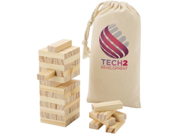 Juego de torre de madera Jumble con bloques apilables de pino Natural detalle 1