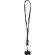 Lanyard de plástico reciclado para smartphone Franz Negro intenso detalle 1