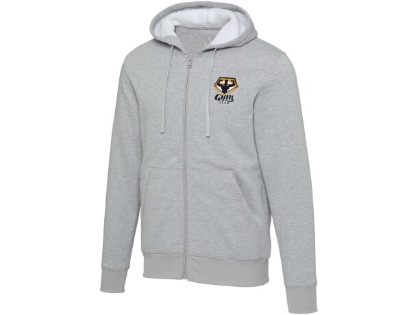 Sudadera sherpa con cremallera y capucha Natron Gris mezcla detalle 1