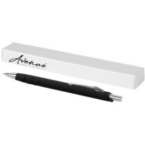 Bolígrafo triangular de metal con caja negro intenso personalizado