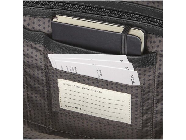 Mochila de piel Moleskine Classic con compartimento portátil Negro intenso detalle 6