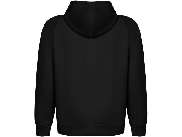 Sudadera unisex algodón orgánico Vinson Roly con capucha Negro intenso detalle 7