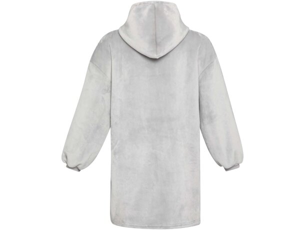 Manta con capucha Denali certificación GRS poliéster reciclado Gris detalle 13