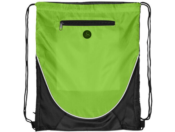 Mochila con cuerdas con lateral de rejilla personalizada verde