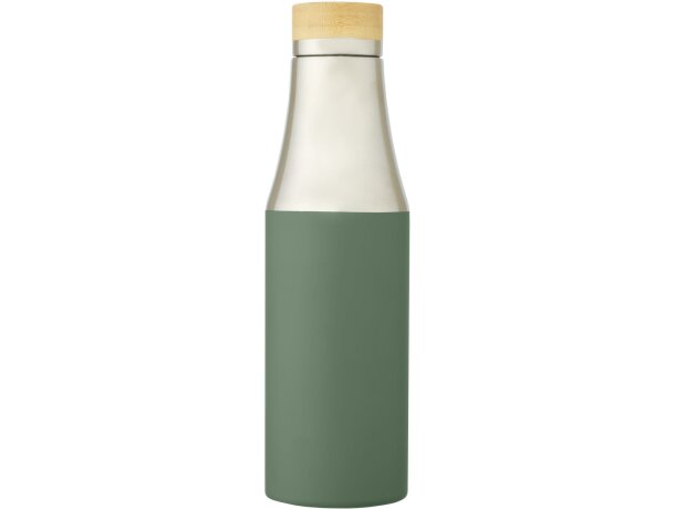 Botella de acero inoxidable con aislamiento al vacío de cobre de 540 ml con tapa de bambú Hulan Verde mezcla detalle 20
