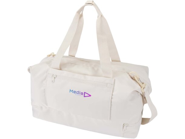Bolsa de lona reciclada de viaje Trip Aware 42 litros Blanco roto detalle 9
