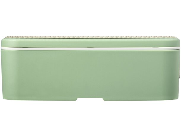 Fiambrera sostenible 700ml MIYO Renew de bioplástico Verde marino/gris piedra detalle 2