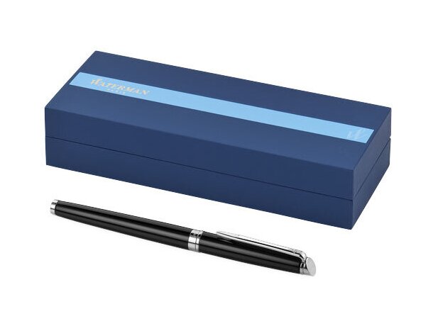 Rollerball en caja con material lacado personalizado negro intenso Rollerball en caja con material lacado personalizado negro intenso