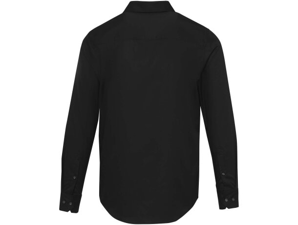 Camisa sarga Citrine hombre algodón BCI certificado 185 g/m² Negro intenso detalle 2