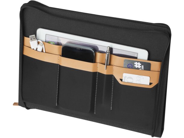 Portafolios A4 Nomumi con poliéster reciclado y papel FSC Negro intenso detalle 18