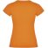 Camiseta mujer manga corta Jamaica Roly 100% algodón entallada Naranja detalle 34