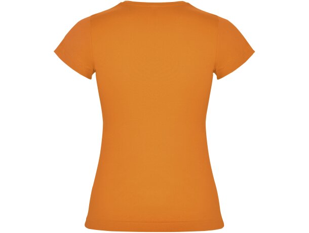 Camiseta mujer manga corta Jamaica Roly 100% algodón entallada Naranja detalle 34