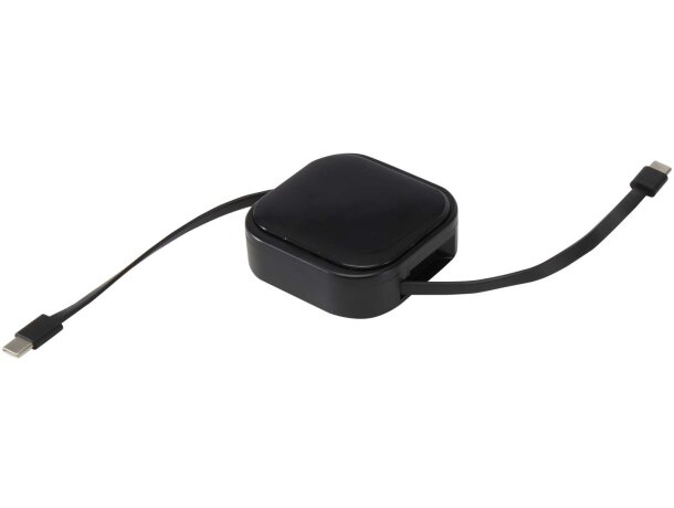 Cable retráctil reciclado 5 en 1 Gloas con carga rápida 100W Negro intenso detalle 5